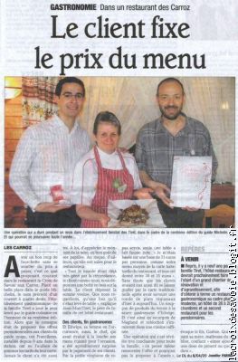 Article de presse - DL du 08/04/09 - Mois Gourmand - guide MICHELIN